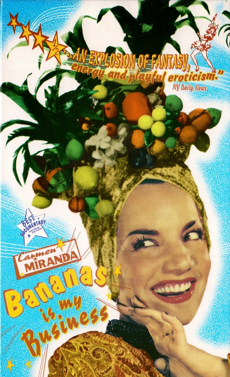 No cartaz do filme está Carmen Miranda com um turbante cheio de frutas.
